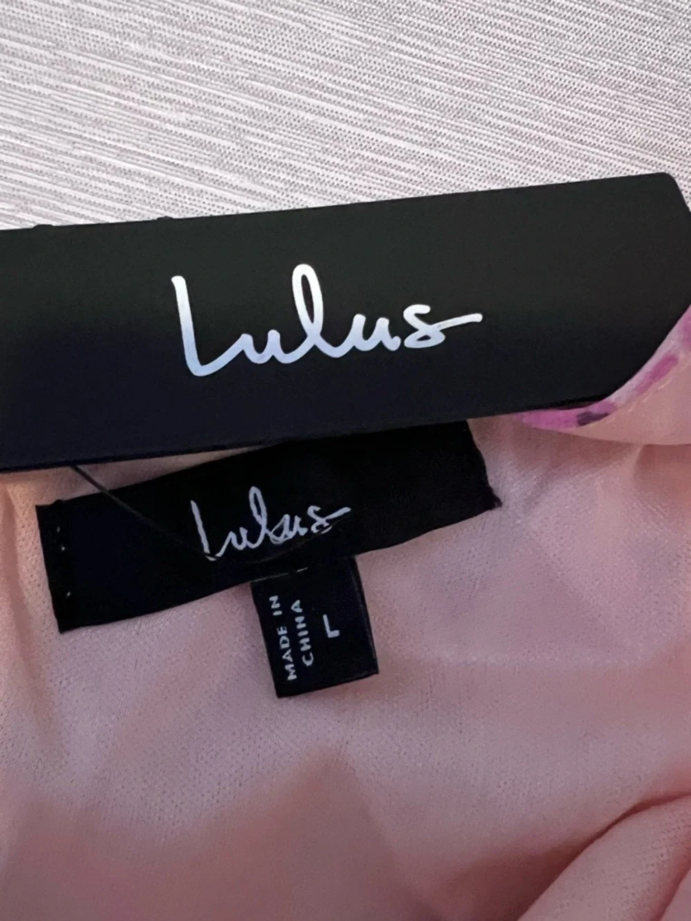 Lulus Watch Me Grow Pink Floral Print Cold-Shoulder High-Low Dress Size L NWT